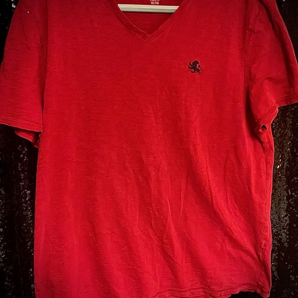 Express Red V-Neck Men's Tee - Picture 1 of 3